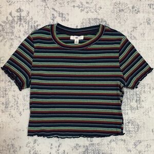 BP Multicolor Striped Crop Top